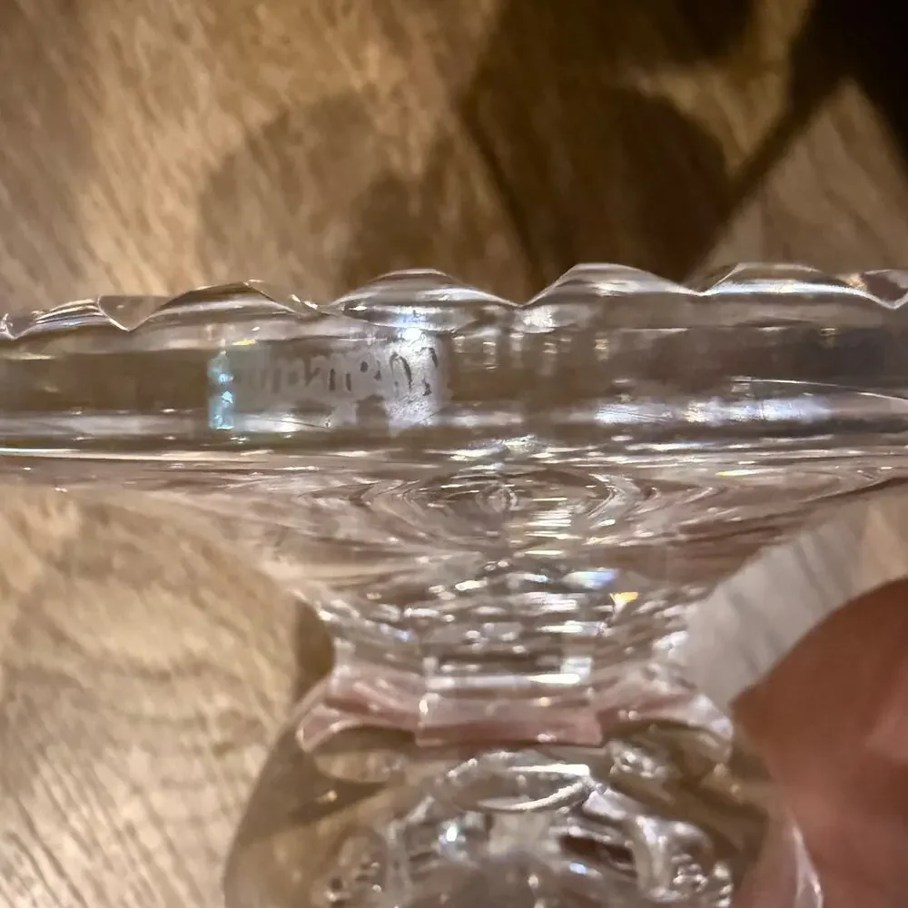 Waterford Irish Crystal Large Cut Crystal Vase Scalloped Edge Flare 8.5” Archive